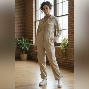 Martha Stewart Women's Beige Jumpsuit Tencel